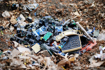electronic circuits garbage as background from recycle industry