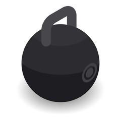 Kettlebell icon. Isometric of kettlebell vector icon for web design isolated on white background