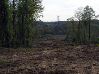 Pipe Line path scar on the land