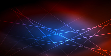 Neon glowing wave, magic energy and light motion background