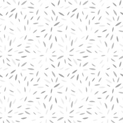 Vector organic seamless abstract background with simple white and grey shapes, freehand doodles pattern.