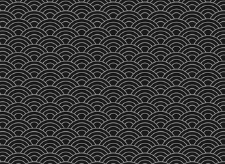 vector background of blackjapanese wave pattern