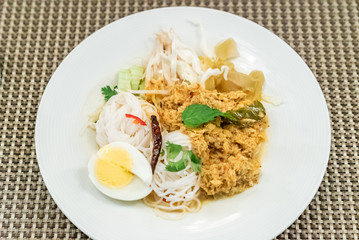 Fototapeta na wymiar Thai Rice Noodles crab meat