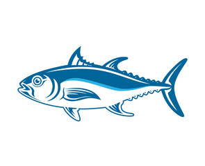 Tuna fish vector illustration isolated on white background