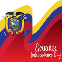Ecuador Independence Day Background Template - Vector