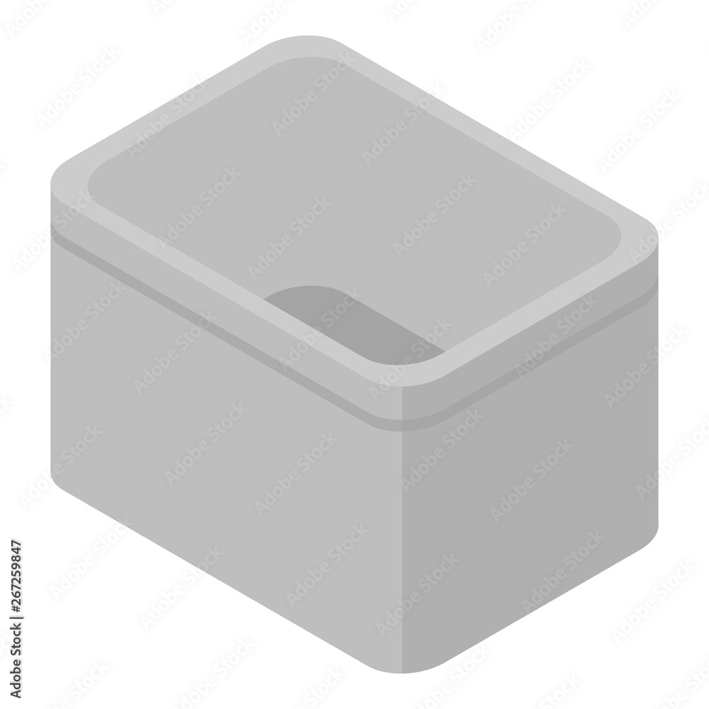 Poster empty plastic box icon. isometric of empty plastic box vector icon for web design isolated on white 