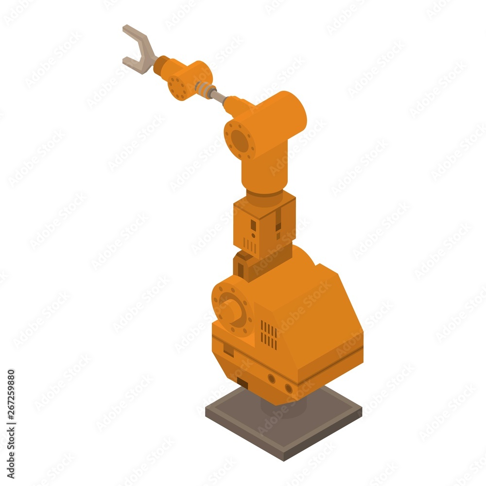 Poster car robot factory icon. isometric of car robot factory vector icon for web design isolated on white 
