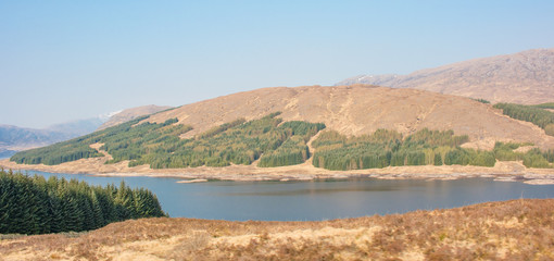 Loch Garry Landscape Panorama Highlands Scotland Great Britain