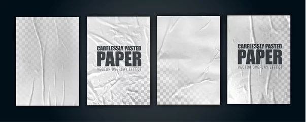  vector illustration object. badly glued white paper. crumpled poster © artemon91