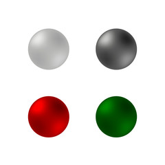 Set of realistic colored 3D spheres , isolated on white background