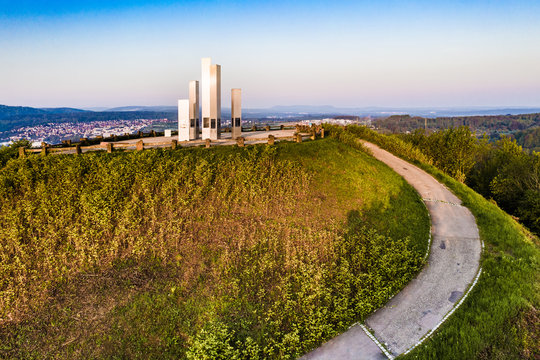 Luftaufnahme des Wallbergs in Pforzheim, Enzkreis, Baden W&uuml;rttemberg