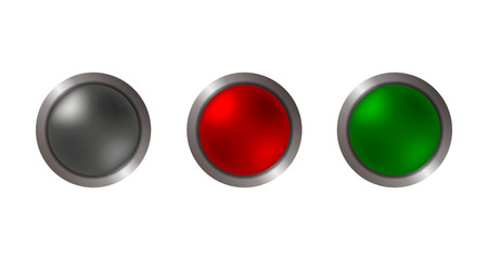 Set of realistic colored 3D web buttons