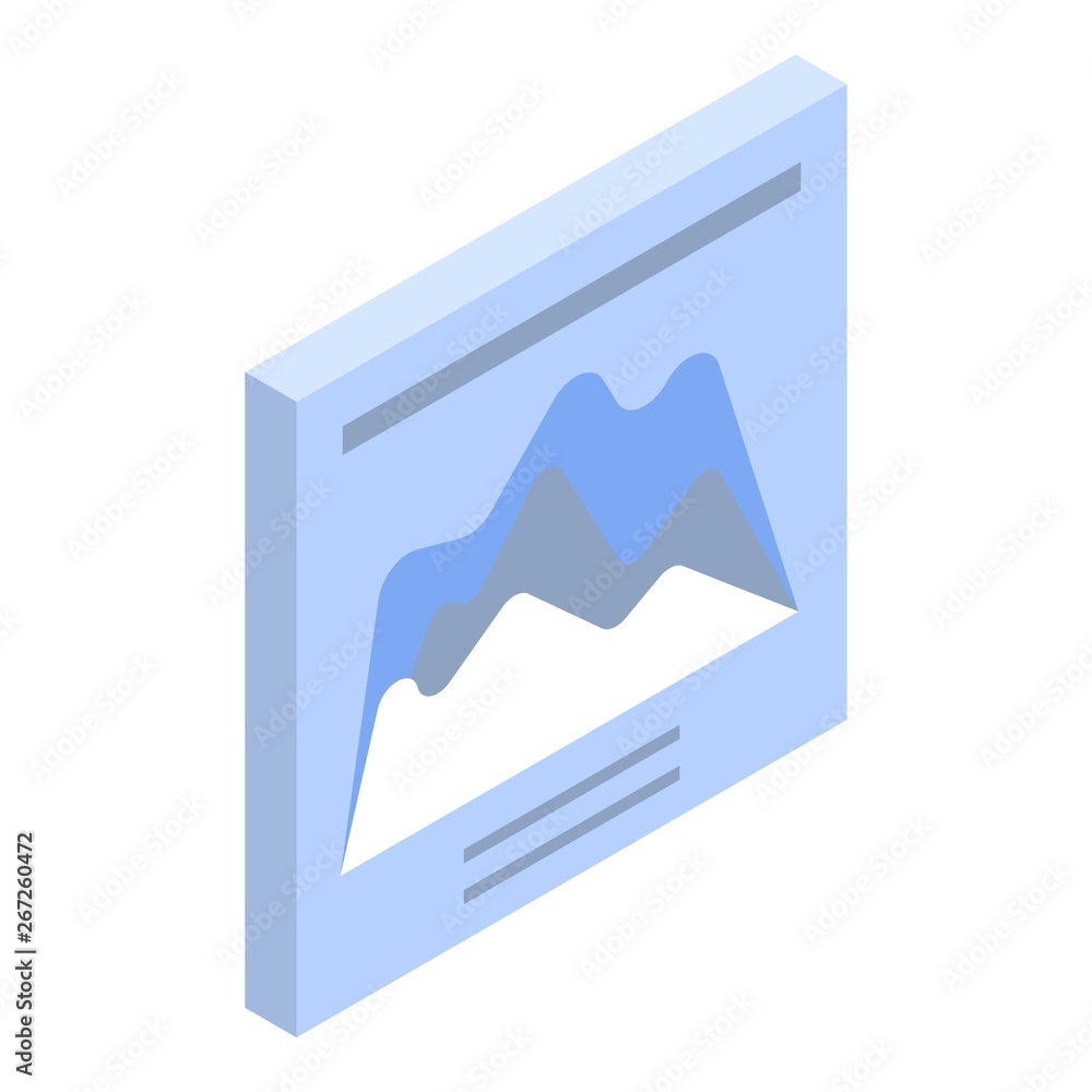 Poster graph chart icon. isometric of graph chart vector icon for web design isolated on white background