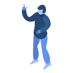 Man finger up icon. Isometric of man finger up vector icon for web design isolated on white background