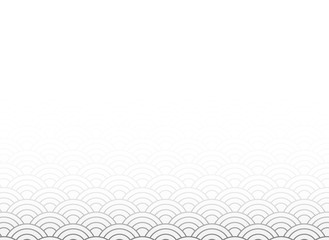 vector of white japanese wave pattern with black gradient  as a blank copy space