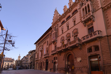 Fototapeta na wymiar Paisaje urbano de la ciudad de Vic, comarca de Osona en Cataluña, España,