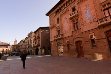 Paisaje urbano de la ciudad de Vic, comarca de Osona en Cataluña, España,