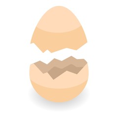 Two parts eggshell icon. Isometric of two parts eggshell vector icon for web design isolated on white background