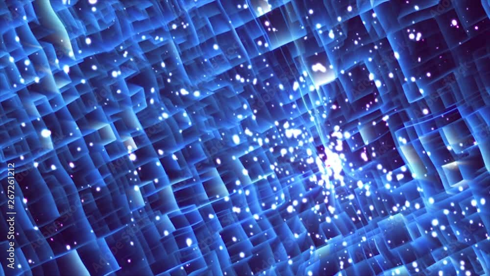 Poster labyrinth of light, abstract technology 3d rendering background, computer generated, for technology 