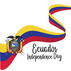 Ecuador Independence Day Background Template - Vector