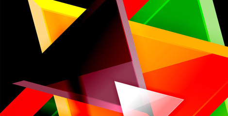 Glossy shiny triangles background