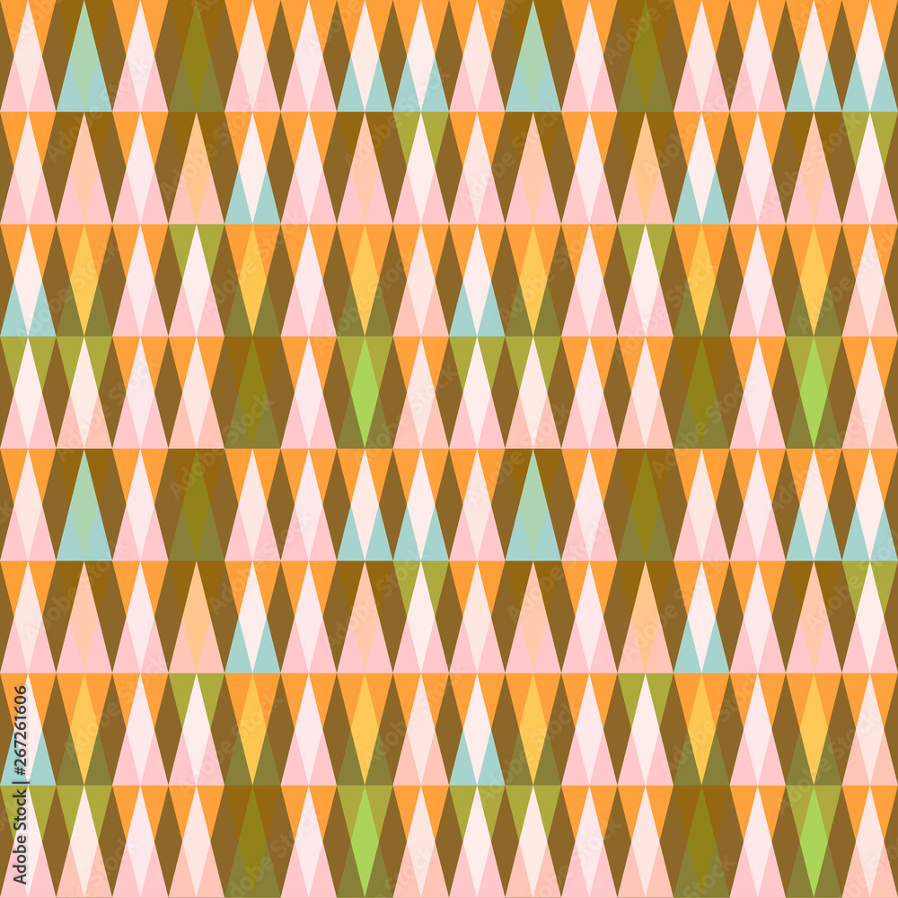 Aufkleber Triangles background. Vector geometric seamless pattern in pastel retro colors and simple shapes.