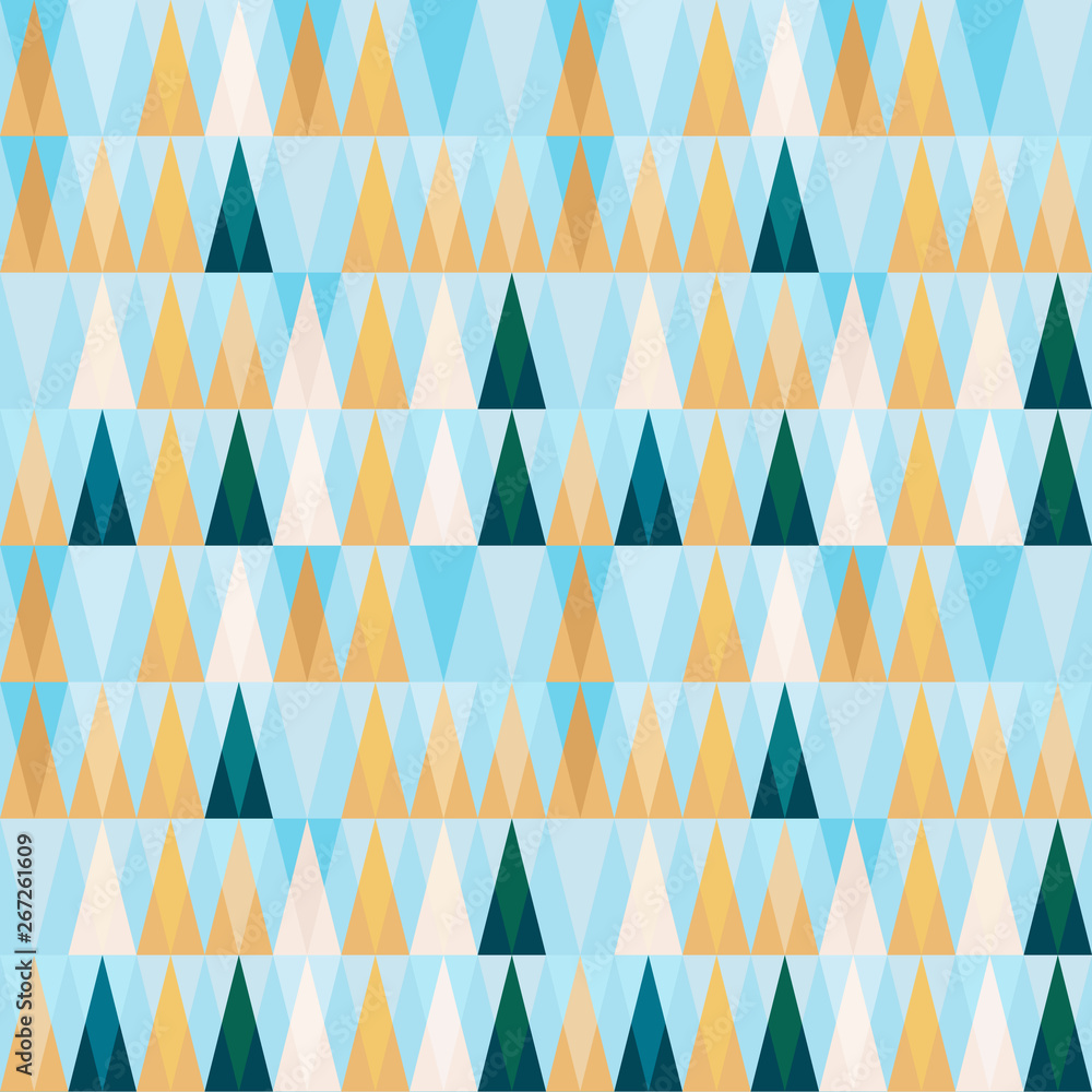Aufkleber Triangles background. Vector geometric seamless pattern in pastel retro colors and simple shapes.