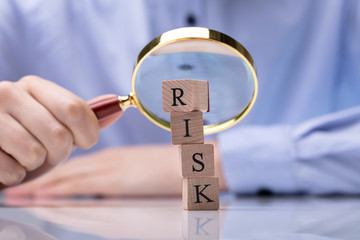 Close-up Of Wooden Blocks With Risk Word