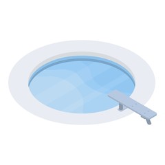 Round pool icon. Isometric of round pool vector icon for web design isolated on white background