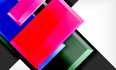 Bright colorful square shape blocks geometrical background