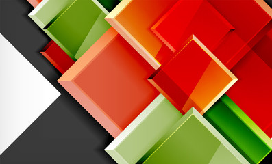 Bright colorful square shape blocks geometrical background