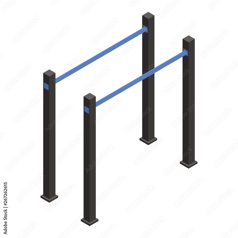 Poster gymnastic parallel bar icon. isometric of gymnastic parallel bar vector icon for web design isolated