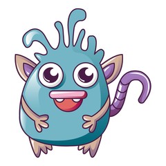 Slizy monster with tail icon. Cartoon of slizy monster with tail vector icon for web design isolated on white background