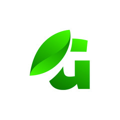 leaf font badge art gradient shadow numbers ampersand nature design letters green health beauty