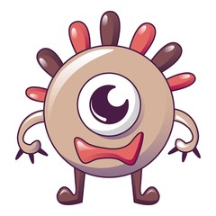 Cute bow tie monster icon. Cartoon of cute bow tie monster vector icon for web design isolated on white background