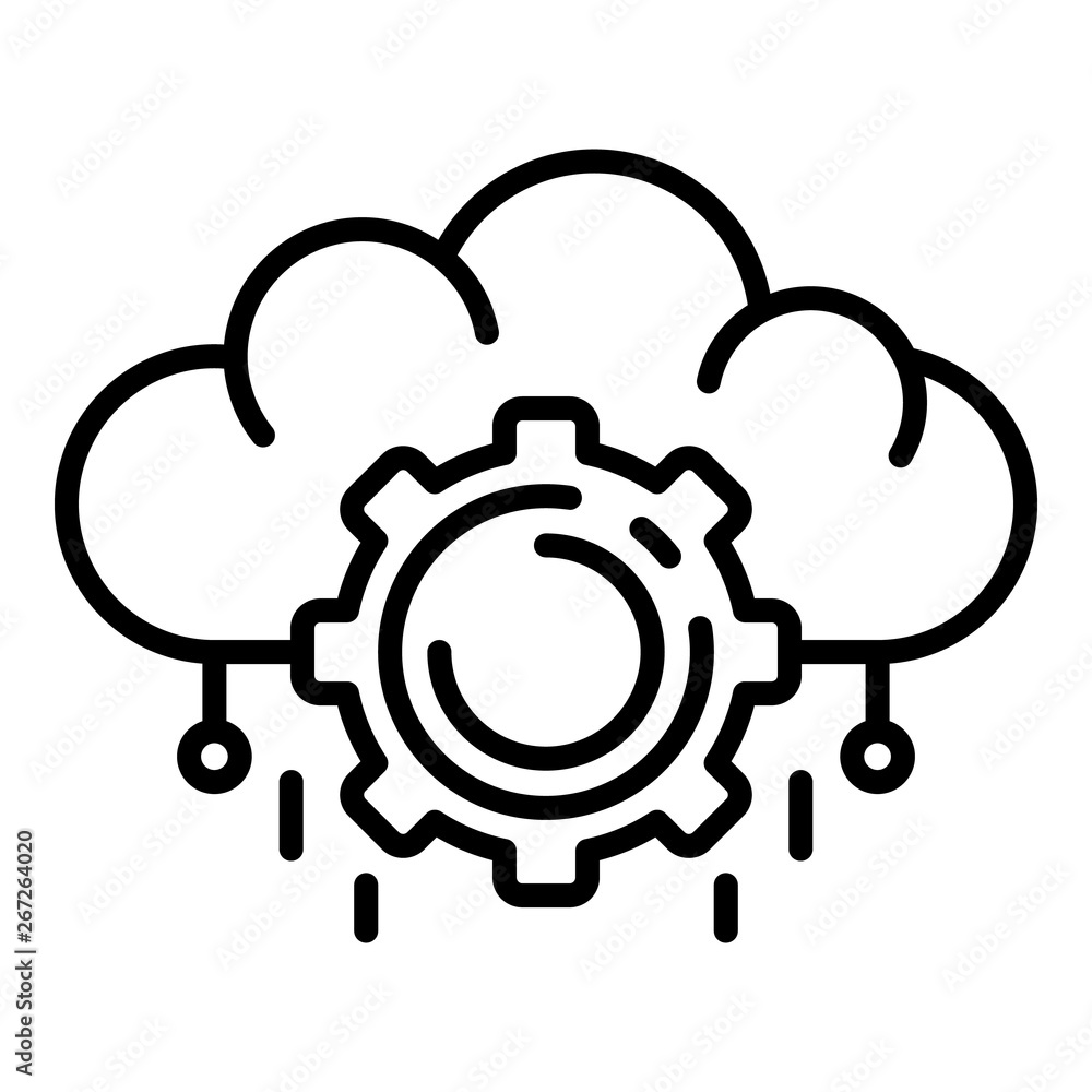 Poster ai cloud management icon. outline ai cloud management vector icon for web design isolated on white b