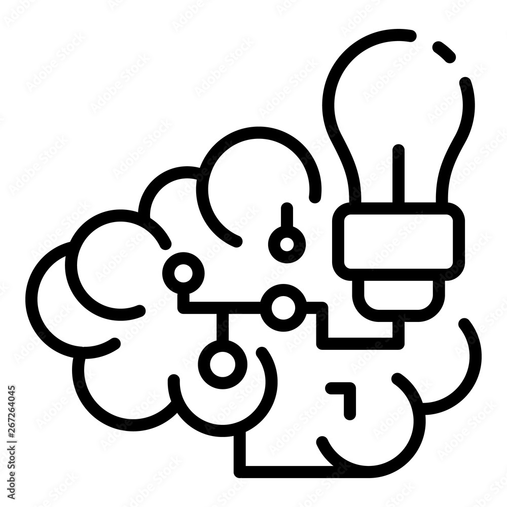 Poster ai cloud idea icon. outline ai cloud idea vector icon for web design isolated on white background