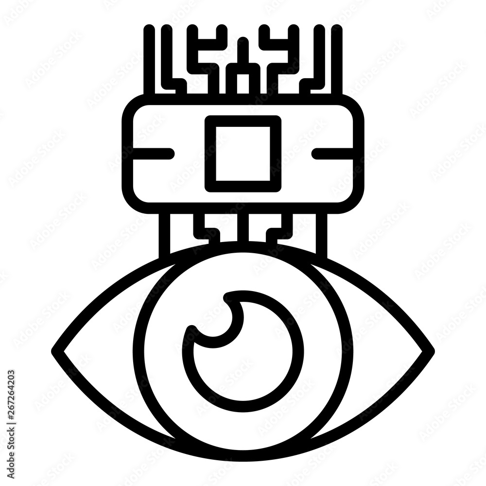 Poster ai eye humanoid icon. outline ai eye humanoid vector icon for web design isolated on white backgroun