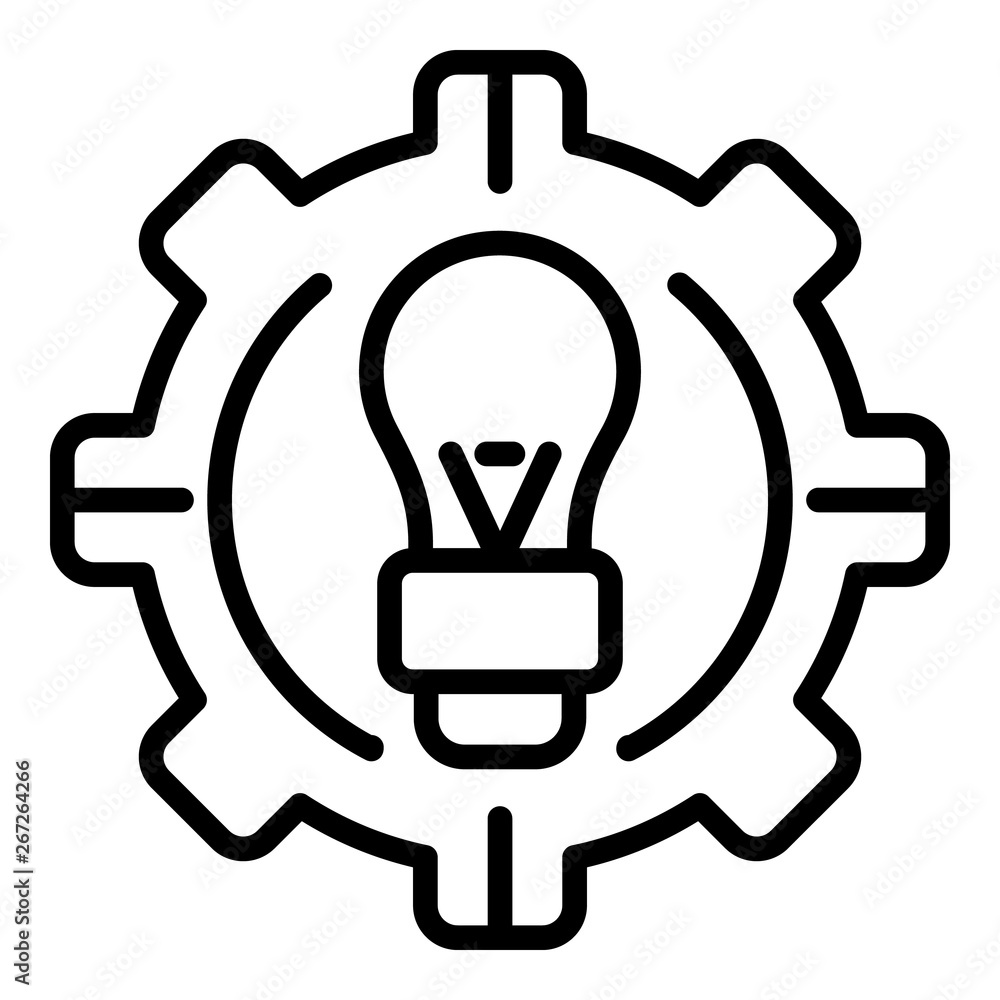 Poster ai gear idea icon. outline ai gear idea vector icon for web design isolated on white background