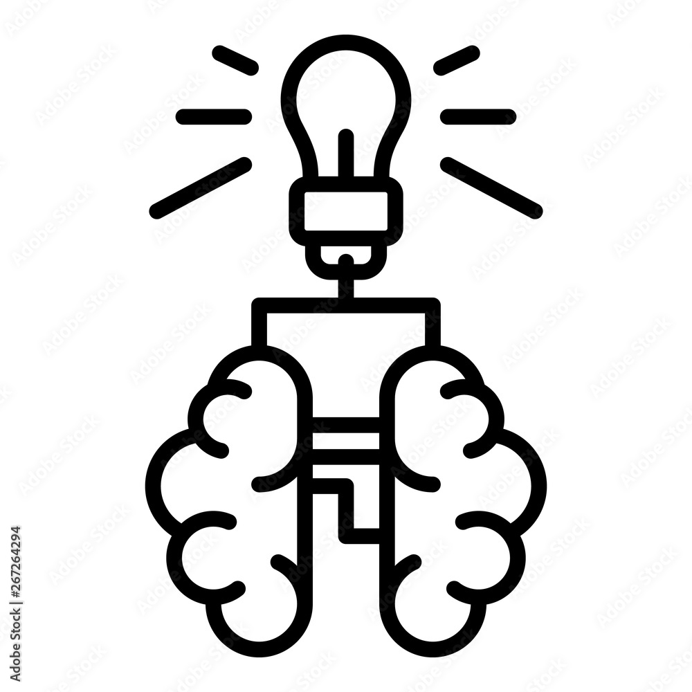 Poster ai brain icon. outline ai brain vector icon for web design isolated on white background