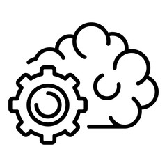 Gear ai technology icon. Outline gear ai technology vector icon for web design isolated on white background