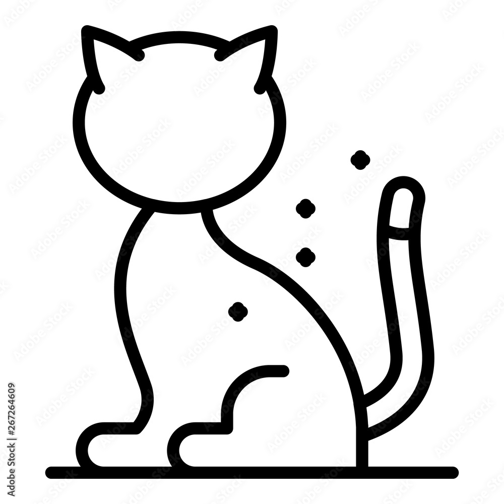 Aufkleber dirty mite cat icon. outline dirty mite cat vector icon for web design isolated on white background