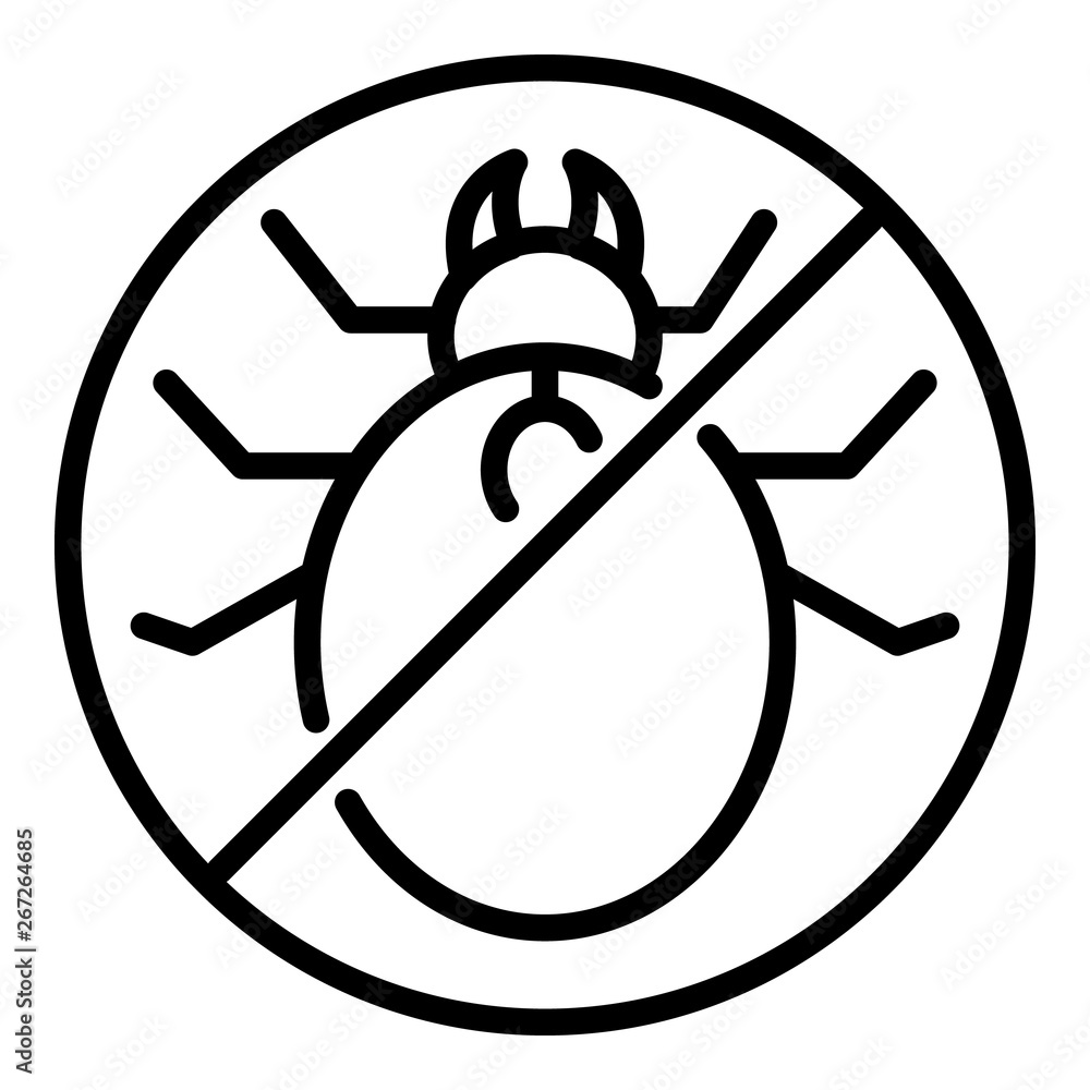 Poster no mite icon. outline no mite vector icon for web design isolated on white background