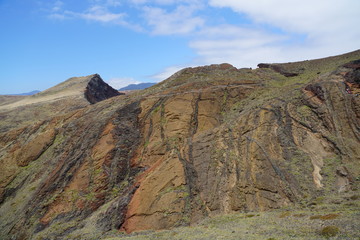 Ponta do Sao Lourenco Madeira landscape in a cloudy summer day