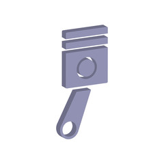 Piston icon.Isometric and 3D view.