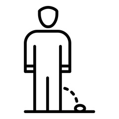 Mite jump on man icon. Outline mite jump on man vector icon for web design isolated on white background