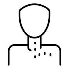 Mite on neck icon. Outline mite on neck vector icon for web design isolated on white background