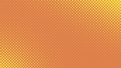 Yellow orange modern pop art background with dots design, abstract vector illustration in retro comics style