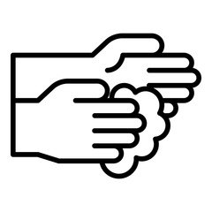Wash hands icon. Outline wash hands vector icon for web design isolated on white background