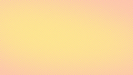 Yellow and pink retro comic pop art background with halftone dots design, vector illustration template